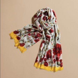 NWOT Dolce & Gabbana Poppy Red Flower Scarf Wrap